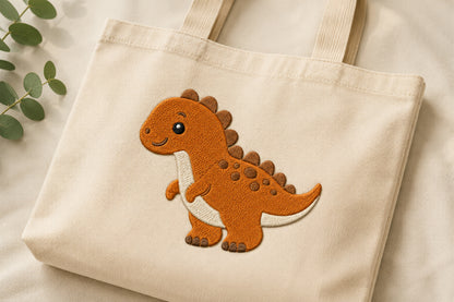 Cute Dinosaur Embroidery Design – Adorable Dinosaur Machine Embroidery Pattern, Fun Prehistoric Animal Embroidery Design