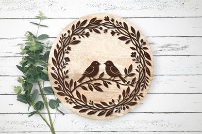 Love Birds Botanical Wreath SVG