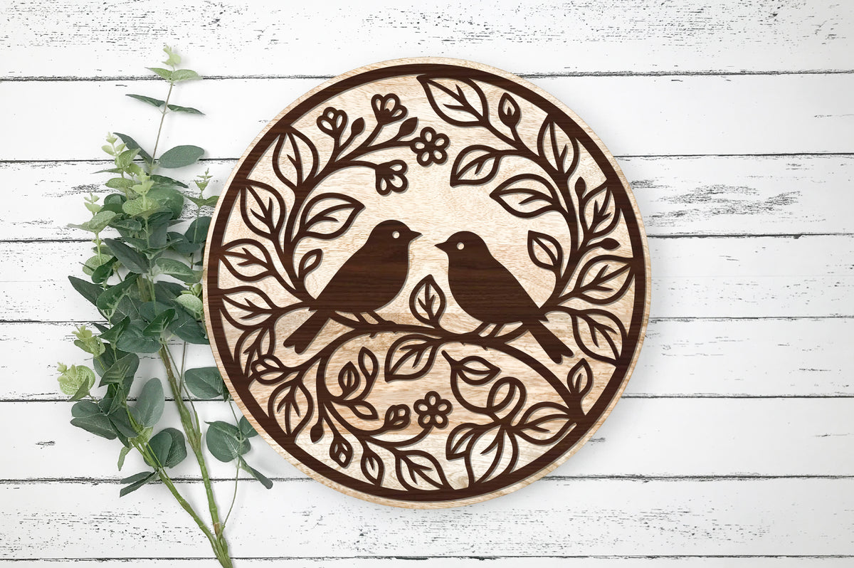 Love Birds Circle SVG