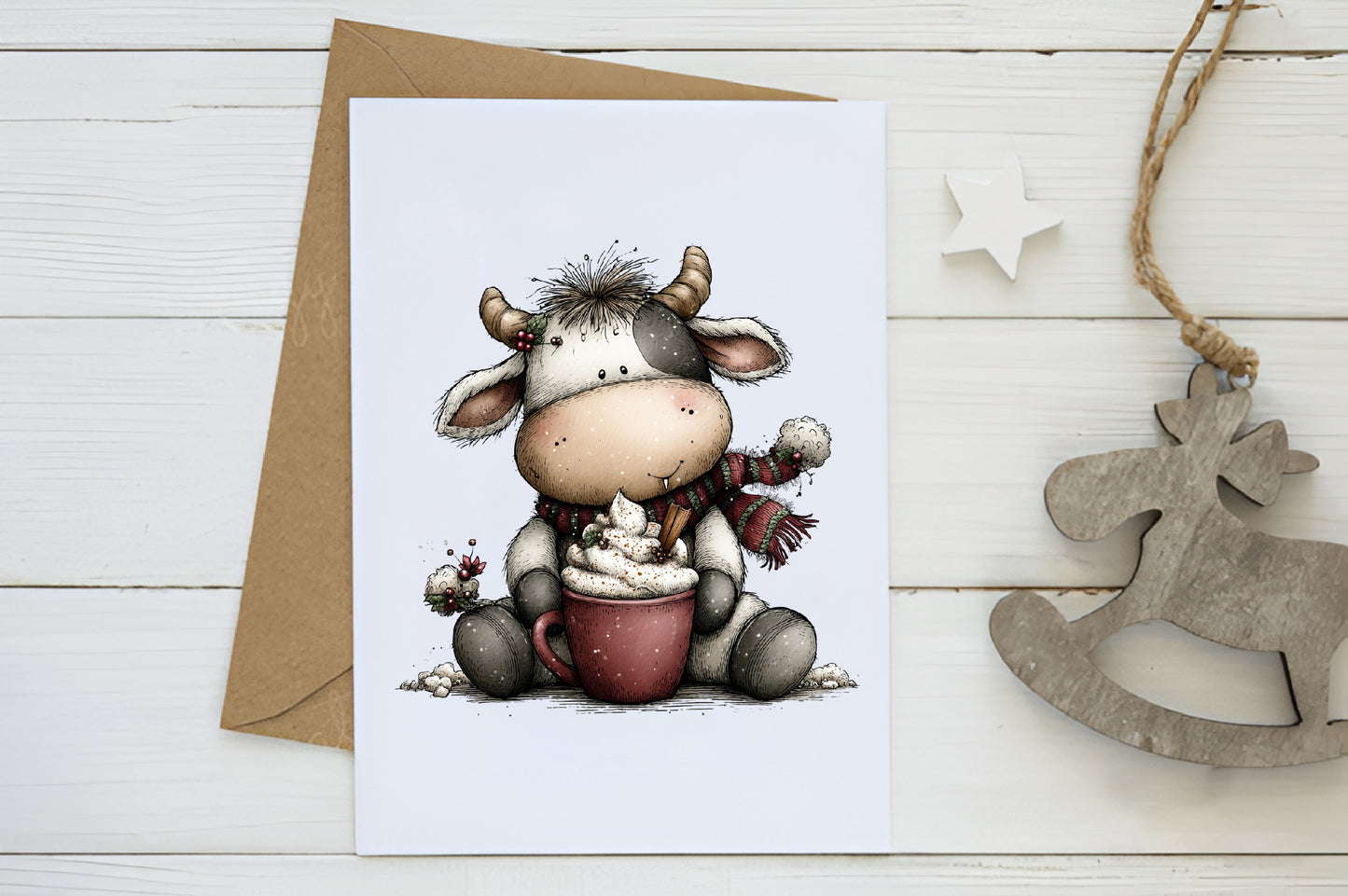 Cute Christmas Cows Clipart PNG