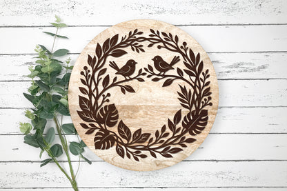 Two Birds Tropical Leaf Wreath SVG