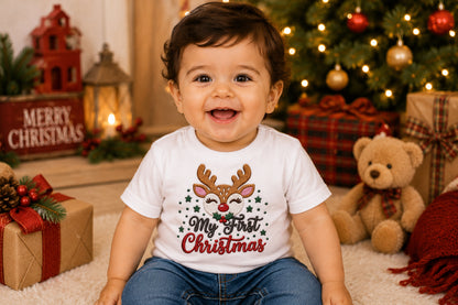 Baby Christmas Reindeer Embroidery Design – Cute Reindeer Machine Embroidery Pattern, Adorable Christmas Baby Embroidery Design