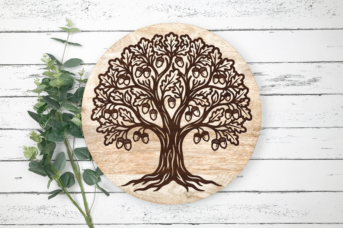Oak Tree Acorn SVG Laser Cut