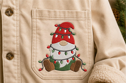 Christmas Gnome Machine Embroidery Design – Cute Holiday Gnome Embroidery Pattern, Festive Christmas Machine Embroidery Design