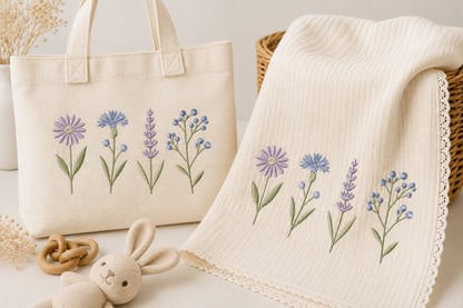 Cute Flower Embroidery Bundle – Adorable Floral Machine Embroidery Designs, Colorful Flower Embroidery