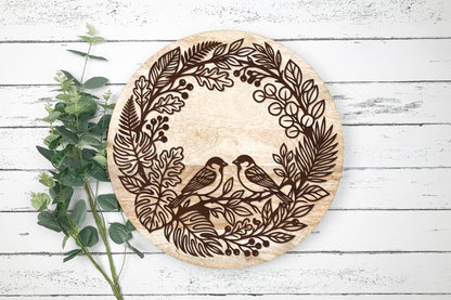 Two Birds Woodland Wreath SVG