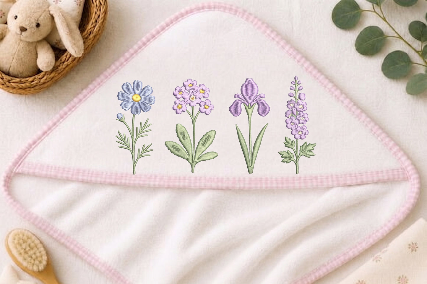 Wild Flower Machine Embroidery Design – Beautiful Botanical Floral Embroidery Pattern, Nature-Inspired Wildflower Machine Embroidery Design