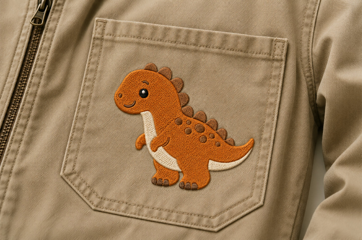 Cute Dinosaur Embroidery Design – Adorable Dinosaur Machine Embroidery Pattern, Fun Prehistoric Animal Embroidery Design