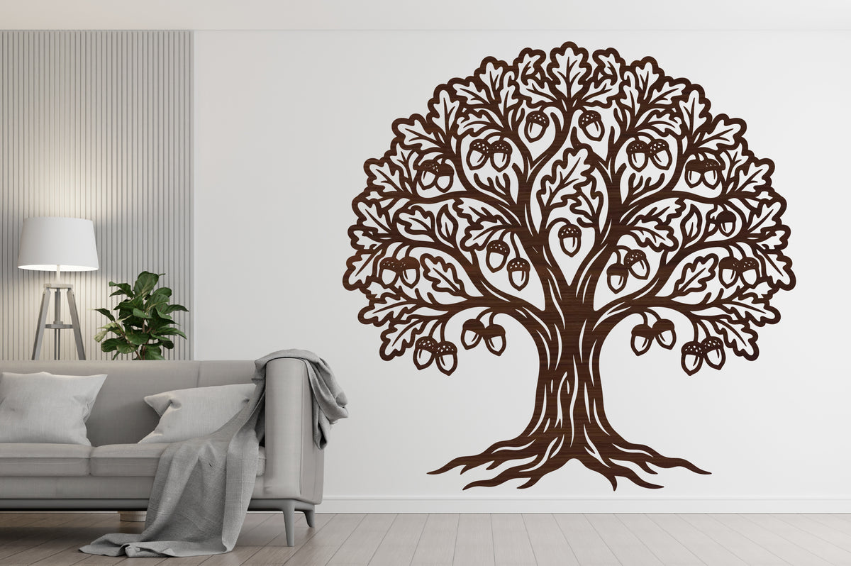Oak Tree Acorn SVG Laser Cut