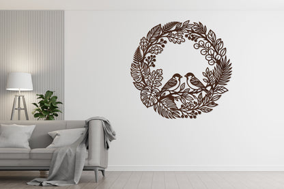 Two Birds Woodland Wreath SVG