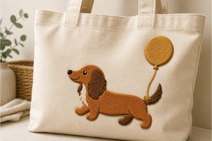 Cute Dachshund Embroidery Design – Adorable Dachshund Dog Machine Embroidery Pattern, Sweet Wiener Dog Embroidery Design