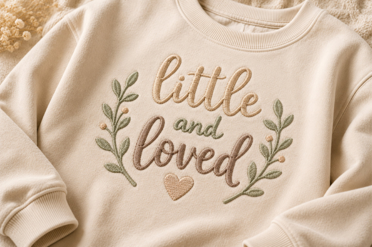 Little And Loved Baby Quote Embroidery Design – Cute Baby Love Machine Embroidery Pattern, Sweet Nursery Quote Embroidery Design