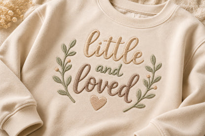 Little And Loved Baby Quote Embroidery Design – Cute Baby Love Machine Embroidery Pattern, Sweet Nursery Quote Embroidery Design