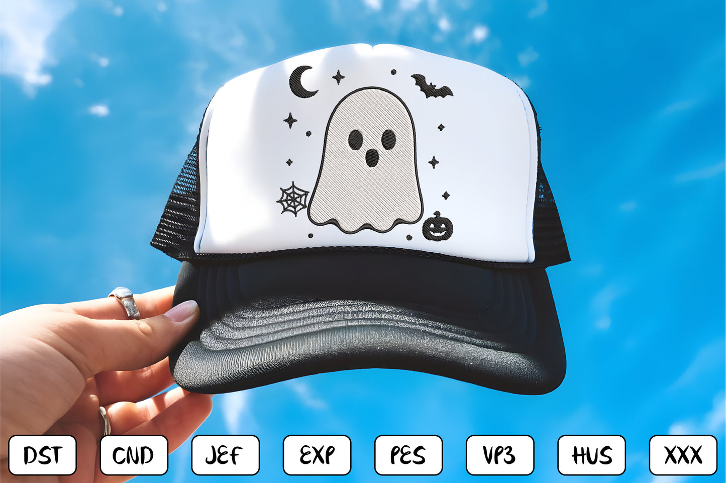 Kawaii Ghost Embroidery Bundle – Cute Halloween Ghost Machine Embroidery Designs, Adorable Spooky Embroidery