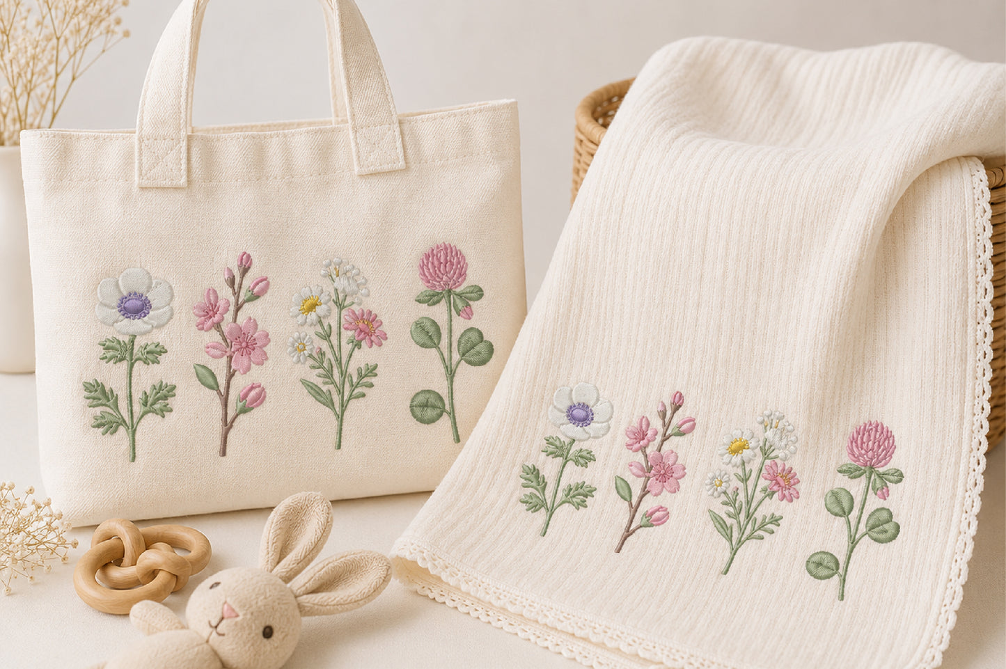 Botanical Flower Embroidery Bundle – Beautiful Floral & Botanical Machine Embroidery Designs, Nature-Inspired Flower Embroidery