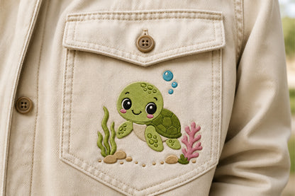 Cute Ocean Embroidery Bundle – Adorable Sea Life Machine Embroidery Designs, Whale, Turtle, Seahorse, Starfish & Ocean Animal Embroidery