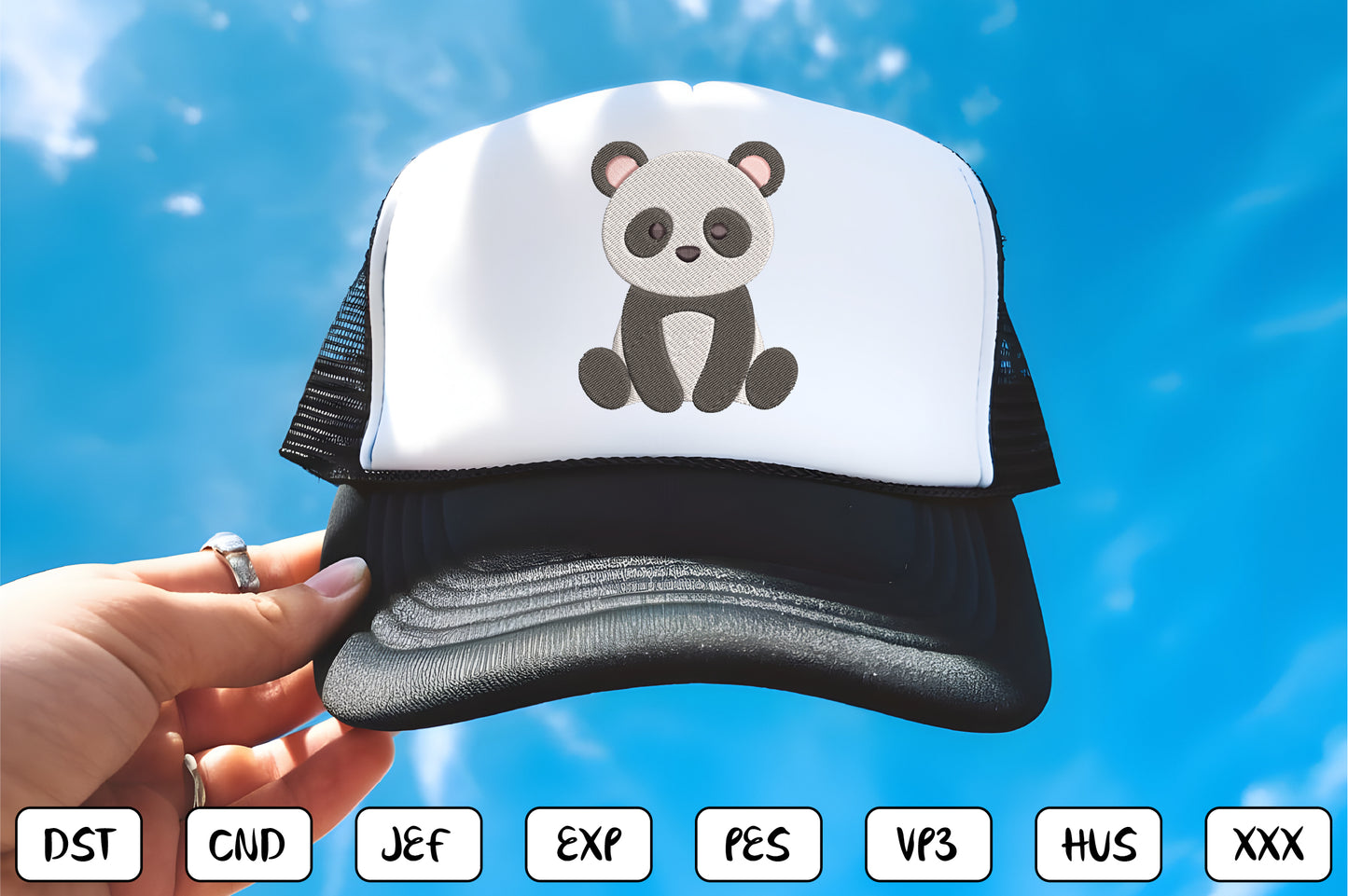 Cute Panda Embroidery Design Bundle – Adorable Panda Bear Machine Embroidery Patterns, Kawaii Animal Embroidery