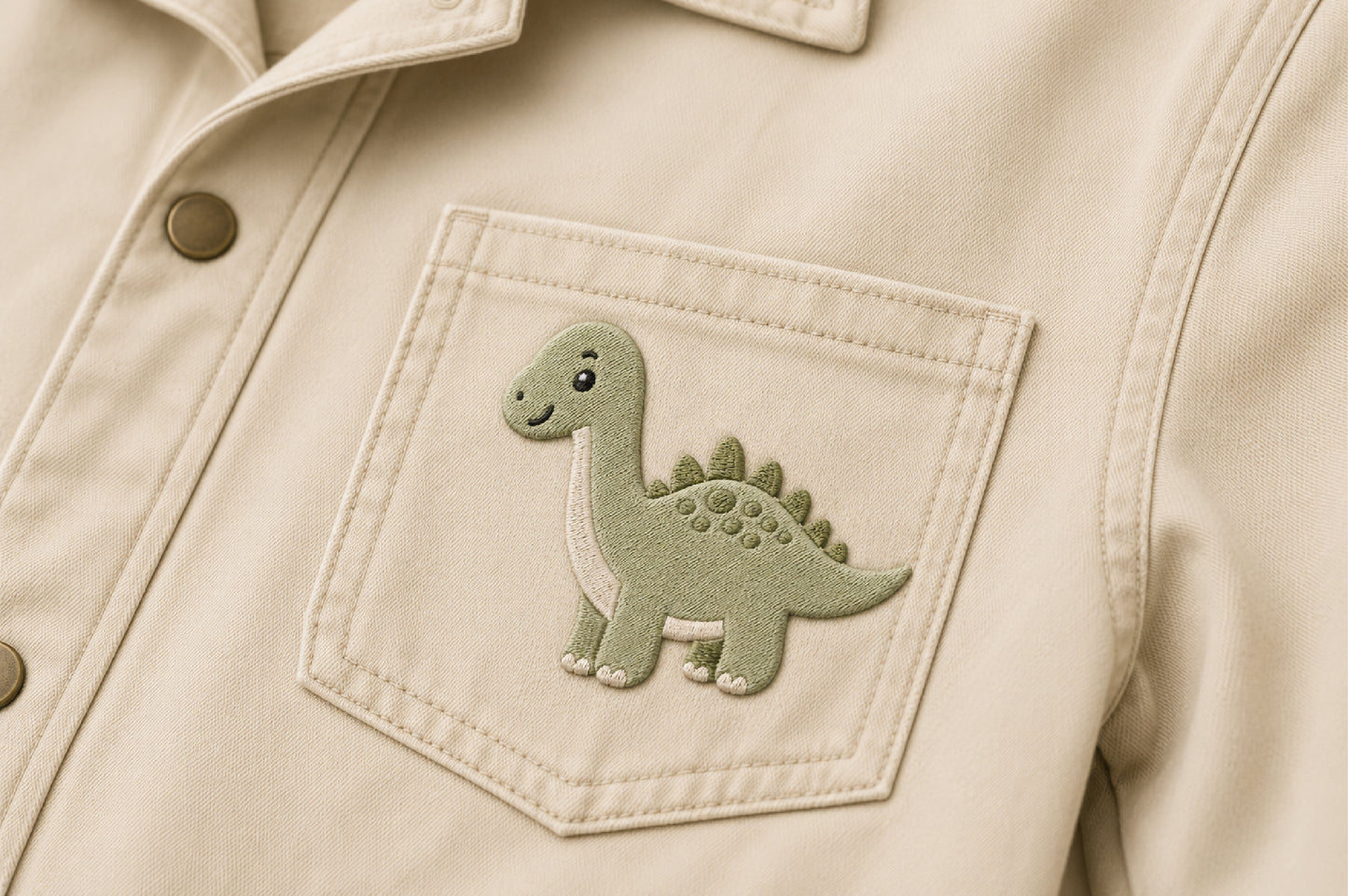 Cute Dino Embroidery Design – Adorable Dinosaur Machine Embroidery Pattern, Fun Prehistoric Animal Embroidery Design