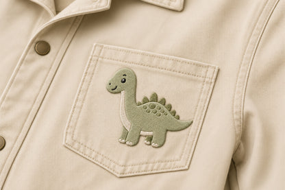 Cute Dino Embroidery Design – Adorable Dinosaur Machine Embroidery Pattern, Fun Prehistoric Animal Embroidery Design