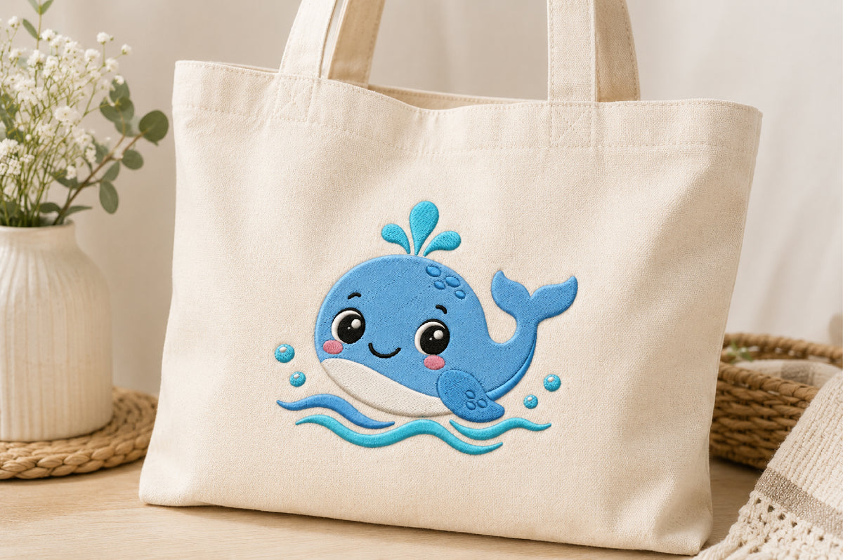 Cute Ocean Embroidery Bundle – Adorable Sea Life Machine Embroidery Designs, Whale, Turtle, Seahorse, Starfish & Ocean Animal Embroidery