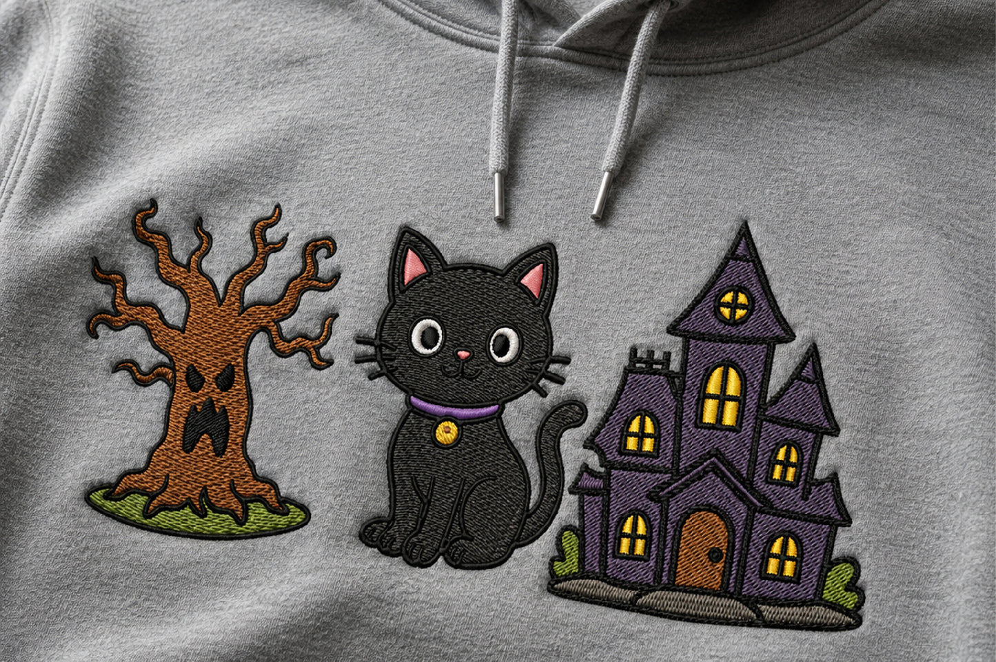 Groovy Halloween Embroidery Bundle – Retro 70s Halloween Machine Embroidery Designs