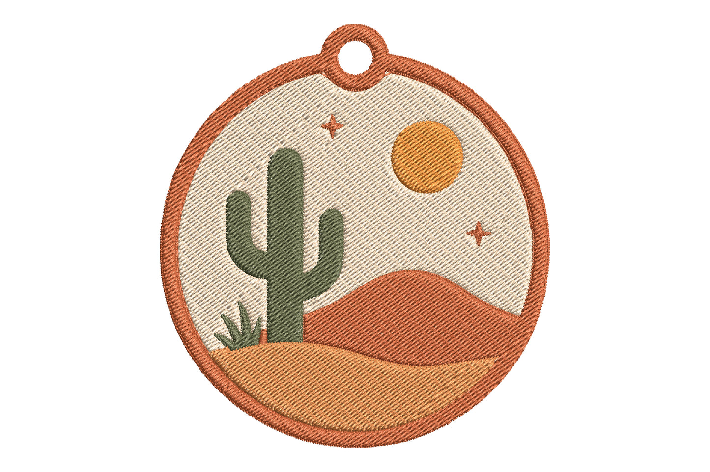 Cactus Embroidery Keychain Design – Cute Cactus Machine Embroidery Pattern, Cactus Key Fob & Bag Charm Embroidery Design