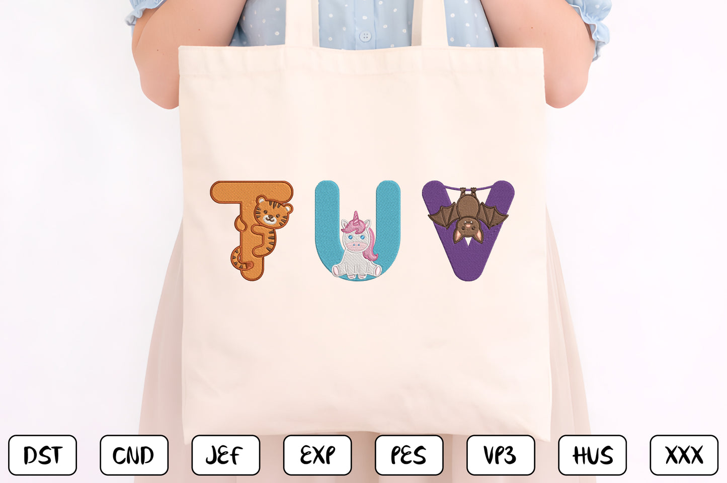 Animal Alphabet Machine Embroidery Design – Cute Animal ABC Embroidery Pattern, Adorable Alphabet Machine Embroidery Designs