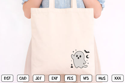 Kawaii Ghost Embroidery Bundle – Cute Halloween Ghost Machine Embroidery Designs, Adorable Spooky Embroidery