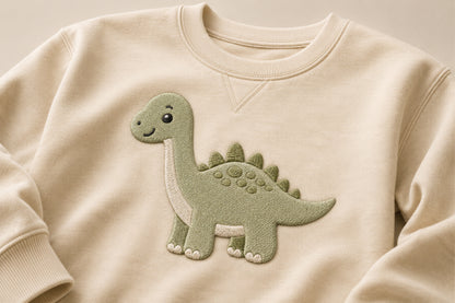 Cute Dino Embroidery Design – Adorable Dinosaur Machine Embroidery Pattern, Fun Prehistoric Animal Embroidery Design