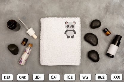 Cute Panda Embroidery Design Bundle – Adorable Panda Bear Machine Embroidery Patterns, Kawaii Animal Embroidery