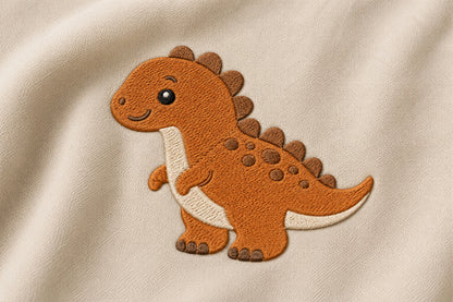 Cute Dinosaur Embroidery Design – Adorable Dinosaur Machine Embroidery Pattern, Fun Prehistoric Animal Embroidery Design