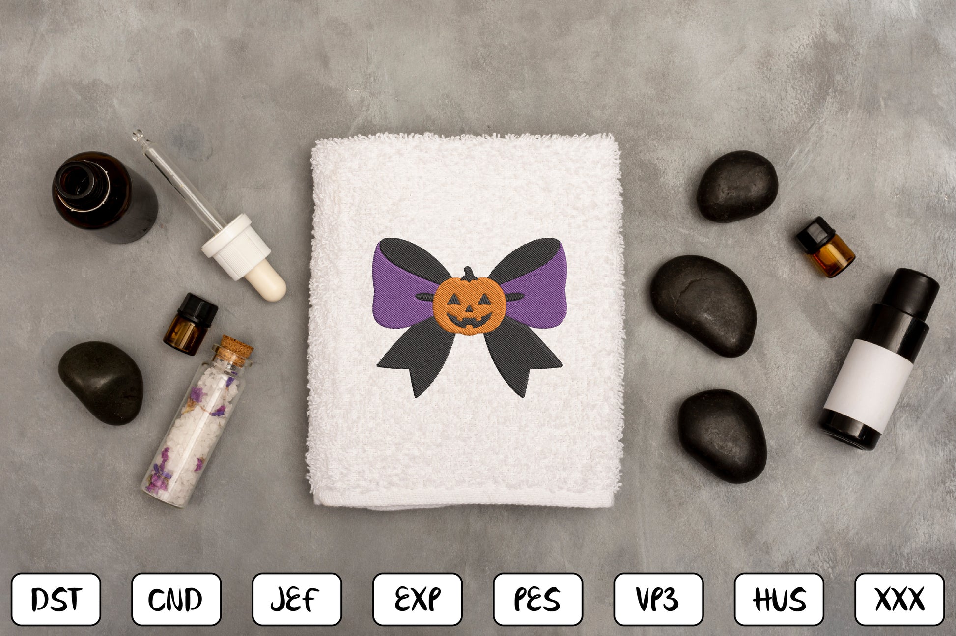 Mini Halloween Machine Embroidery Set – Cute Spooky Halloween Embroidery Designs, Small Ghost, Pumpkin, Bat & Witch Machine Embroidery