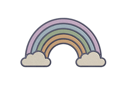 Boho Rainbow Embroidery Design