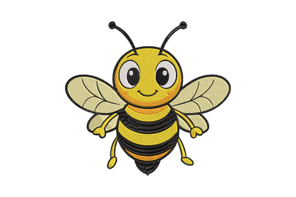 Cute Bee Embroidery Design, Adorable Honey Bee Machine Embroidery Pattern, Kawaii Bumble Bee Embroidery Design