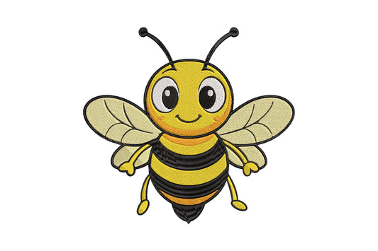 Cute Bee Embroidery Design, Adorable Honey Bee Machine Embroidery Pattern, Kawaii Bumble Bee Embroidery Design