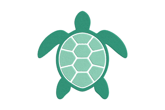 Cute Turtle Embroidery Design, Sea Turtle Machine Embroidery Pattern