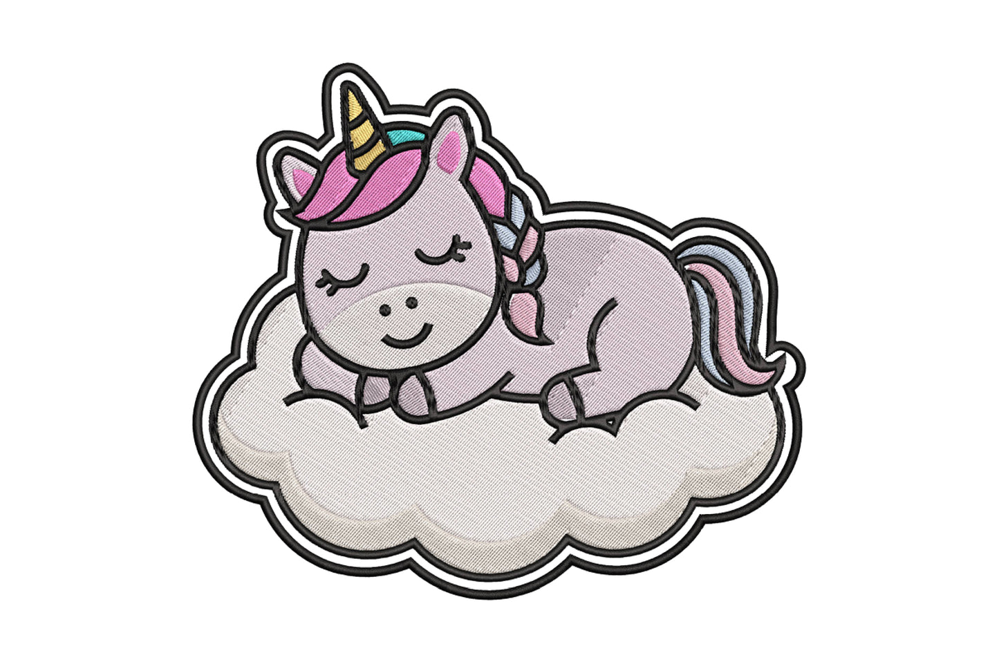Sleeping Unicorn Embroidery Design, Cute Unicorn Machine Embroidery Pattern, Adorable Sleeping Unicorn Embroidery Design