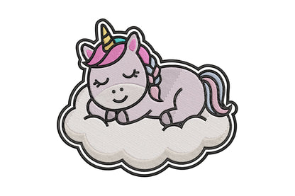 Sleeping Unicorn Embroidery Design, Cute Unicorn Machine Embroidery Pattern, Adorable Sleeping Unicorn Embroidery Design