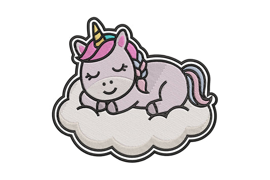 Sleeping Unicorn Embroidery Design, Cute Unicorn Machine Embroidery Pattern, Adorable Sleeping Unicorn Embroidery Design