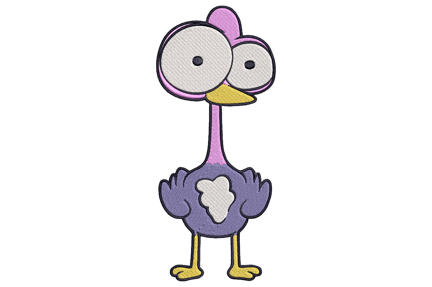 Cute Flamingo Embroidery Design, Adorable Flamingo Machine Embroidery Pattern, Kawaii Pink Flamingo Embroidery Design