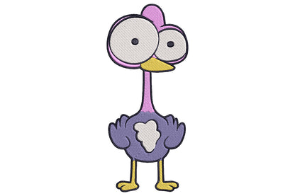 Cute Flamingo Embroidery Design, Adorable Flamingo Machine Embroidery Pattern, Kawaii Pink Flamingo Embroidery Design