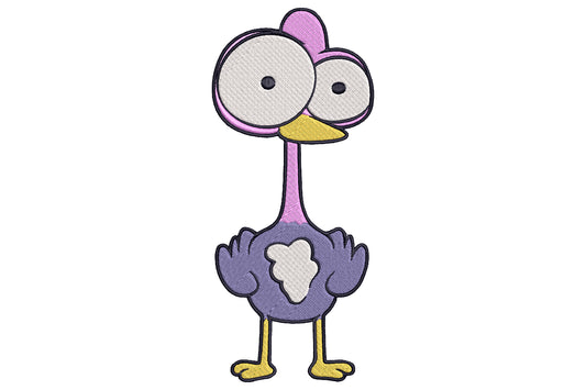 Cute Flamingo Embroidery Design, Adorable Flamingo Machine Embroidery Pattern, Kawaii Pink Flamingo Embroidery Design