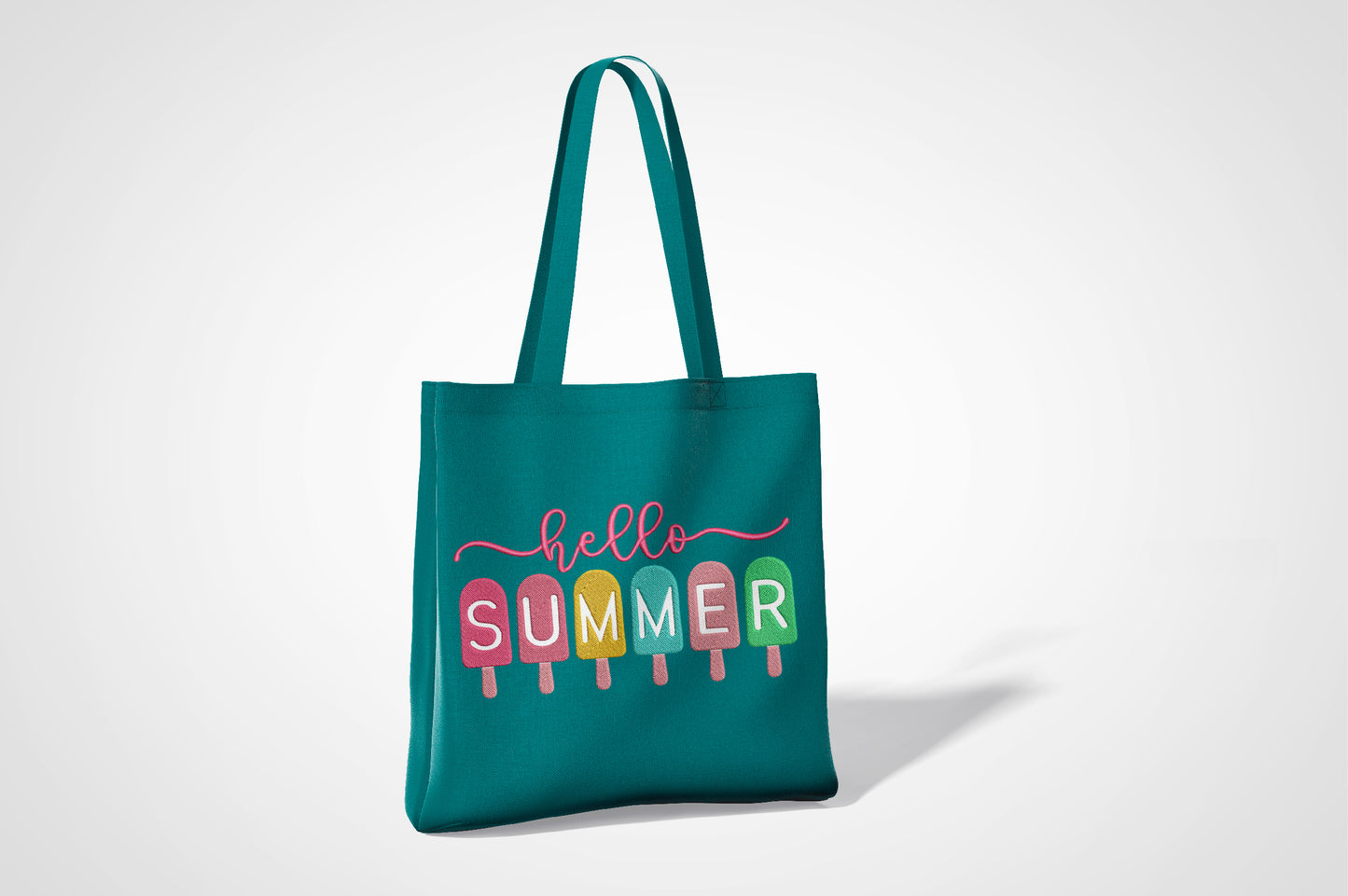 Hello Summer Embroidery Design, Cute Popsicle Machine Embroidery Pattern