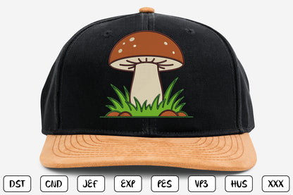 Cute Mushroom Embroidery Design, Adorable Kawaii Mushroom Machine Embroidery Pattern, Woodland Forest Mushroom Embroidery Design
