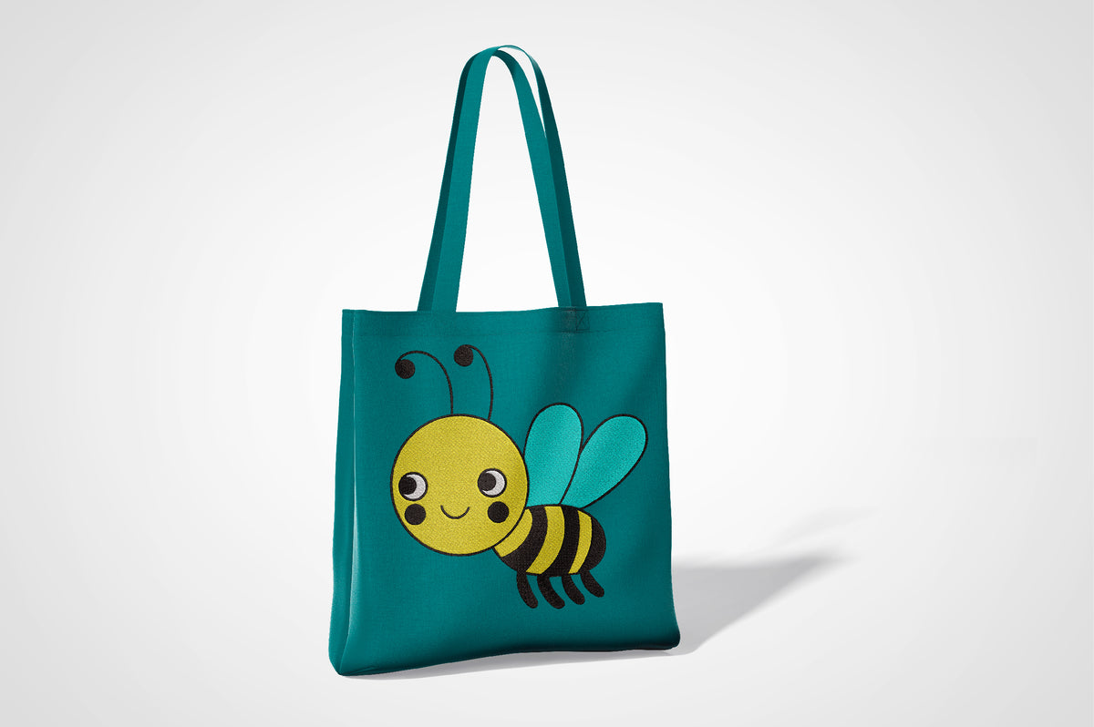 Cute Bee Embroidery Design, Adorable Kawaii Bee Machine Embroidery Pattern, Cute Honey Bee Embroidery Design