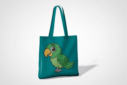 Cute Parrot Embroidery Design, Adorable Green Parrot Machine Embroidery Pattern, Kawaii Tropical Bird Embroidery Design
