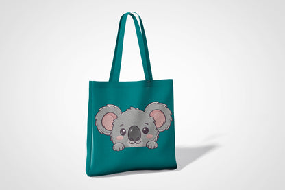 Cute Koala Peeking Embroidery Design, Adorable Koala Machine Embroidery Pattern, Cute Australian Animal Embroidery Design