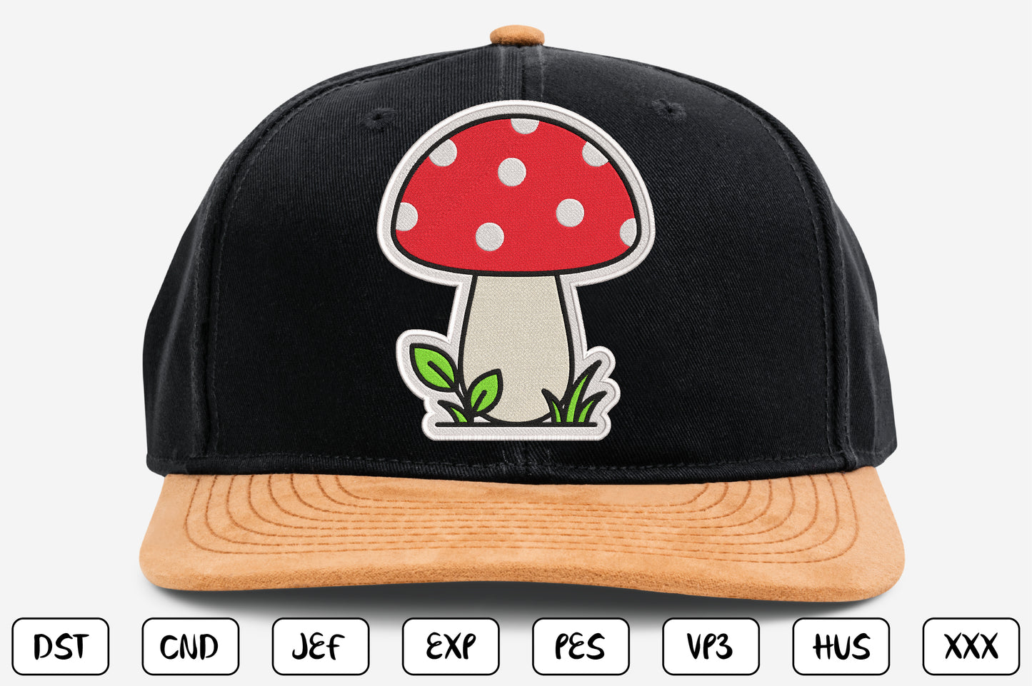 Cute Mushroom Embroidery Design, Adorable Kawaii Mushroom Machine Embroidery Pattern, Whimsical Woodland Mushroom Embroidery Design