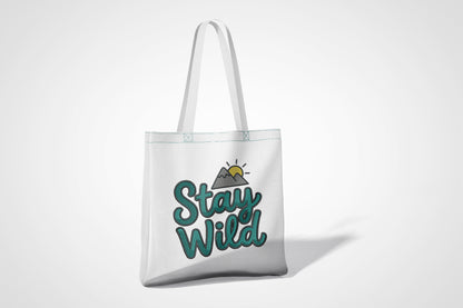 Stay Wild Embroidery Design, Adventure Mountain Embroidery Pattern, Stay Wild Script Machine Embroidery Design