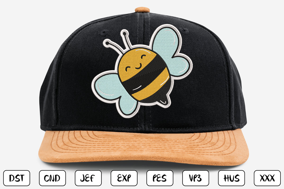 Cute Bee Patch Embroidery Design, Adorable Honey Bee Machine Embroidery Pattern, Kawaii Bumble Bee Embroidery Patch Design,